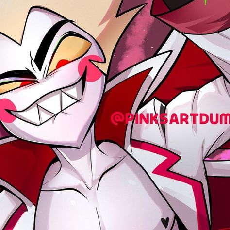 Pink on Instagram: "Sexy Lucifer to add to vox and alastor!! I only have Valentino left hehe. OH maybe I could do Adam hmmm 

-
#lucifermorningstar #hazbinhotel #hazbin #hazbinhotellucifer♥︎ #hazbinhotelfanart #fanart #fanart" Lucifer X Vox Hazbin Hotel, Vox X Alastor X Lucifer, Lucifer Hazbin Hotel Cute, Vox X Lucifer, Hazbin Hotel Lucifer Fanart, Alastor X Lucifer Fanart, Lute Hazbin Hotel Fanart, Valentino Hazbin Hotel Fanart, Radioapple Hazbin Hotel