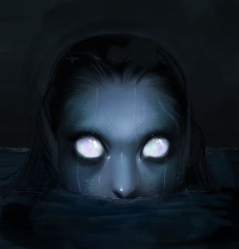 Mermaid.... (vampire mermaid?)  Art by @chandeloor  #DnD Mermaid Scary Art, Evil Mermaid Art, Creepy Mermaid Drawing, Scary Mermaid Aesthetic, Scary Mermaid Drawing, Mermaids Scary, Evil Mermaid Aesthetic, Fantasy Siren Art, Evil Mermaid Drawing