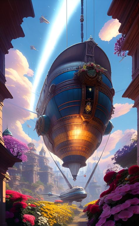 Fantasy airship over Tartaria, text generated ai art, colorful flowers, flying ship, alternative history #airships #digitalart Ship Fantasy Art, Flying Ship Fantasy Art, Air Ship Fantasy Art, Elemental Airship, Fantasy Airship, Fantasy Flying Machine, Fantasy Airship Magic, Flying Boat Fantasy Art, Airship Art