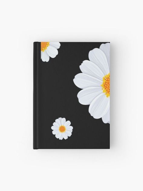 128 pages 90gsm paper stock Wrap around hardback cover Fully printed design on the front and back Available in a selection of ruled, graph or blank pages#daisy #flower #illustration #art #cute #special #printondemand Front Page Design Art For Diary, Drawings For Book Covers, Front Cover Design Notebook Aesthetic, Flower Page Design, Creative Notebook Cover Design Ideas, Cute Note Books Designs, Drawing On Ruled Paper, Cute Book Cover Design Diy, Design For Diary Cover