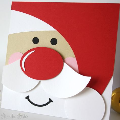 Cute Santa square Christmas card Santa Diy, Santa Christmas Cards, Santa Card, Simple Christmas Cards, Santa Cards, Christmas Card Art, Cute Santa, Christmas Card Crafts, Christmas Words