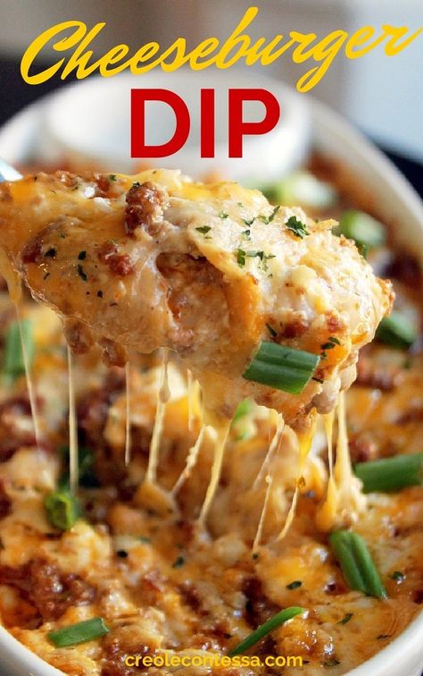 Cheeseburger Dip | Community Post: 12 Knock-Your-Socks-Off Holiday Party Foods Cheeseburger Dip, Diy Easy Recipes, Holiday Party Foods, Buffalo Chicken Dip, Yummy Dips, Party Foods, Dip Recipe, Party Food Appetizers, Game Day Food