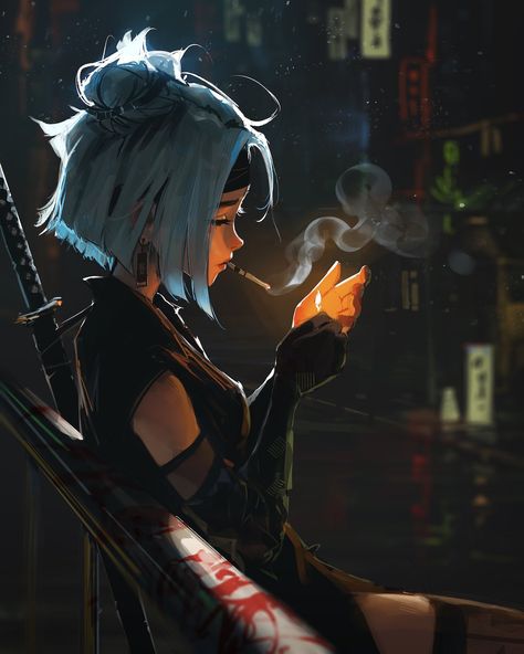 Sam Yang, Rim Light, Cyberpunk Aesthetic, Girly Art Illustrations, Female Character Design, Digital Art Girl, Cute Anime Pics, Girly Art, Anime Poses