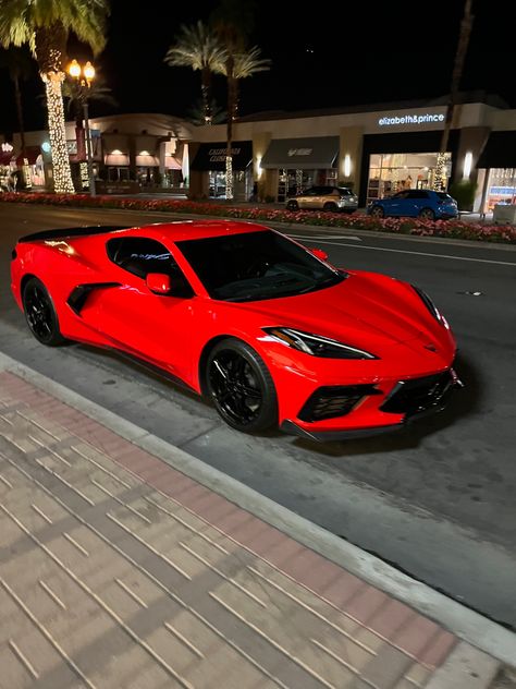 car Hot Cars For Women, Red Corvette C8, Red Sports Cars, Luxury Bugatti, Carros Porsche, Play Story, Black Lamborghini, Mercedes Mclaren, Red Cars