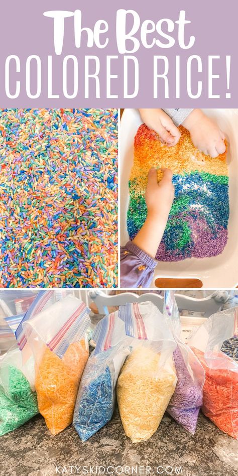 Edible Dirt, Sensory Play Activities, Rainbow Rice, Glue Craft, Dry Rice, Sensory Activities Toddlers, Colored Rice, Painted Rainbow, Homemade Playdough