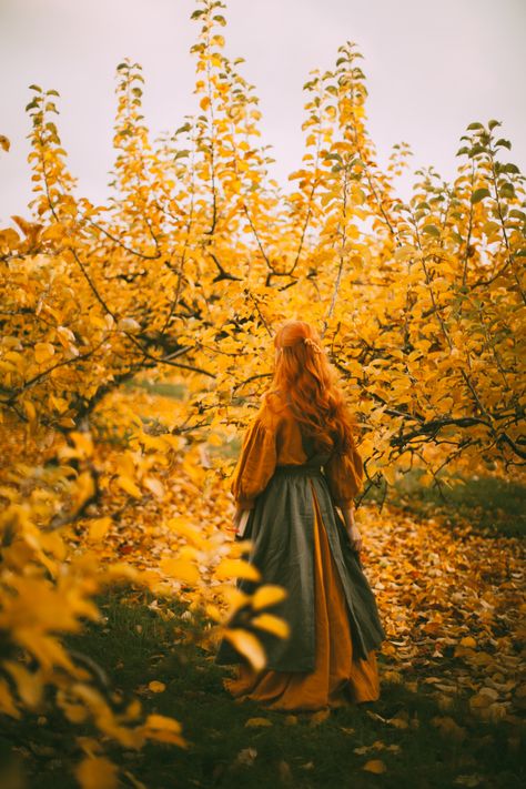 An Apple Orchard in Late Autumn - A Clothes Horse Season Fairies, Late Autumn, Fairytale Photography, Autumn Magic, Fantasy Photography, Apple Orchard, Harvest Season, Cottagecore Aesthetic, Princess Aesthetic