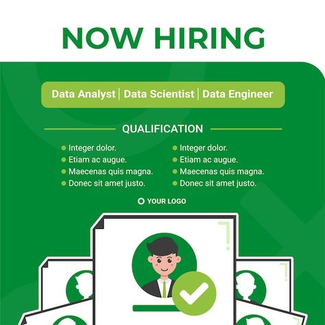 Job seeker hiring poster template design | Premium Vector #Freepik #vector #hiring-poster #job-hiring #hiring-flyer #vacancy Announcement Illustration, Hiring Marketing, Hiring Flyer, Marketing Aesthetic, Hiring Poster, Poster Template Design, Data Analyst, We Are Hiring, Data Scientist