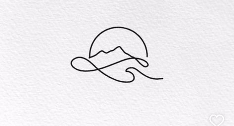 Mountain Friendship Tattoo, Mountain Beach Tattoo, Mountain Sea Tattoo, Water Symbol Tattoo, Wave And Mountain Tattoo, Beach And Mountain Tattoo, Seagull Tattoo, Travel Symbols, Wanderlust Tattoo