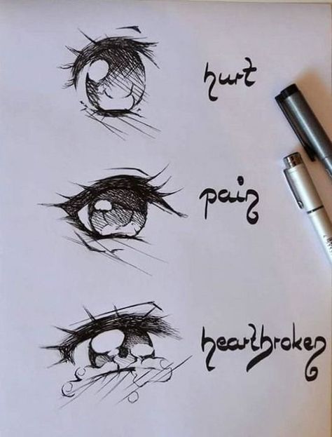 How To Draw Anime Eyes, Eye Drawing Tutorials, Drawing Eyes, Drawing Expressions, 캐릭터 드로잉, Hur Man Målar, Anime Eye Drawing, Pencil Art Drawings, Anime Drawings Tutorials