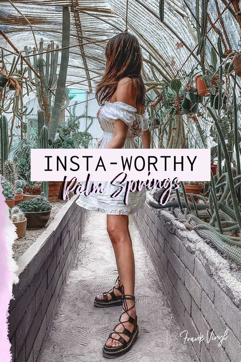 Instagram Worthy Spots in Palm Springs - Frank Vinyl Fashion Blogger | palm springs outfit, palm springs bachelorette, palm springs aesthetic, palm springs fashion Palm Springs Fall Outfit, Palm Springs Outfit Summer, Bachelorette Palm Springs, Palm Springs Downtown, Palm Springs Photoshoot, Palm Springs Fashion, Palm Springs Shopping, Springs Outfit, 60s Outfit