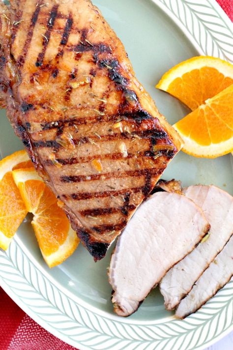 This pork tenderloin is grilled & glazed with orange marmalade & spices. Great for entertaining or easy enough weeknight dinner! Bbq Pork Tenderloin, Crockpot Pork Tenderloin, Recipe Pork, Grilled Pork Tenderloin, Tasty Meat, Tenderloin Recipes, Orange Marmalade, Crockpot Pork, Pork Tenderloin Recipes