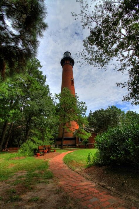 Currituck Lighthouse. Click for information about the lighthouses of OBX. Beach Nostalgia, Currituck Lighthouse, Immortal Beloved, Nc Lighthouses, Obx Vacation, Outer Banks North Carolina, Lighthouse Painting, Lighthouse Pictures, Nags Head