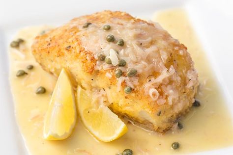 Creamy White Wine Lemon Caper Sauce Recipe for Pasta, Fish, Vegetables, Chicken & More (Cooks in 5 Minutes) | Sauces/Condiments | 30Seconds Food Ono Fish Recipe, Seafood Dinner Recipes, Lemon Caper Sauce, Baking Measurements, Recipe Cover, Lemon Butter Sauce, Hawaiian Food, Lemon Butter, Seafood Dinner