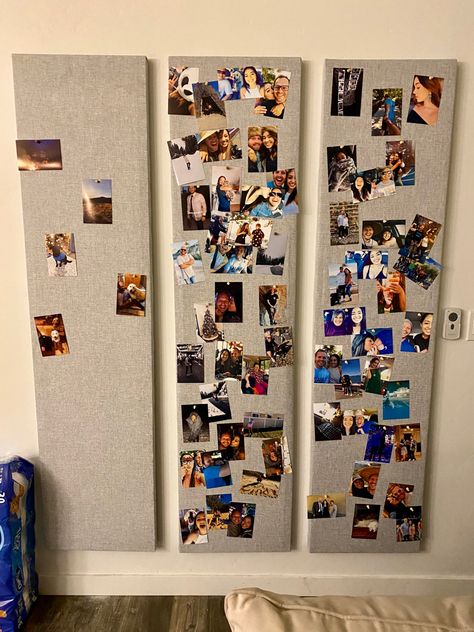 Cork Board Photo Collage, Corkboard Wall Ideas, Cork Board Picture Collage, Cork Board Collage, Diy Cork Board Ideas, Photo Cork Board, Pinboard Ideas, Small Girls Bedrooms, Corkboard Ideas