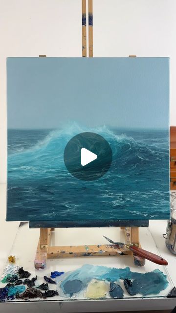 Amber Emmi Budden on Instagram: "Convinced ocean blue is the most calming colour🩵  • #oceanblue #deepocean #oceanwave #wavepainting #fineart" Painting Ocean Waves, Ocean Waves Photography, Sea Clouds, Ocean Waves Painting, Seascapes Art, Ocean Artwork, Waves Photography, Seascape Photography, Waves Ocean