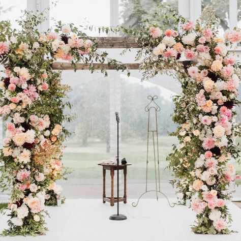 Chuppah, Arch, Wedding, Jewish Wedding, Pink, Summer, Spring, Roses, Dahlias Chuppah Wedding Flowers, Pink Chuppah, Blush Wedding Arch, Jewish Wedding Chuppah, Birch Chuppah, Chuppah Flowers, Wedding Jewish, Wedding Chuppah, Pink Wedding Decorations