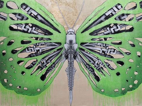 Street Artist Ludo Merges Technology and Nature to Create a New Order of Hybrid Organisms wheatpaste street art Wheatpaste Street Art, Man Vs Nature, Intuitive Artists, Nature Artists, Technology Art, New Order, Modern Crafts, Gcse Art, Man Vs