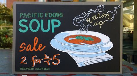 soup! Soup Chalkboard Art, Chalkboard Art Ideas, Chalkboard Drawings, Menu Boards, Soup Dinner, Deep Roots, Black Board, Chalk It Up, Chalkboard Ideas