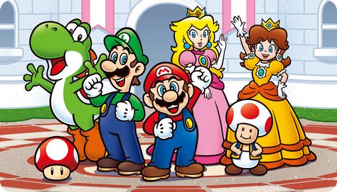 Mario And Friends Wallpaper, Mario Luigi Peach Daisy, Mario And Friends, Mario Princesses, Super Nintendo World, Mario Comics, Nintendo Mario Bros, Mario Stuff, Super Mario Games