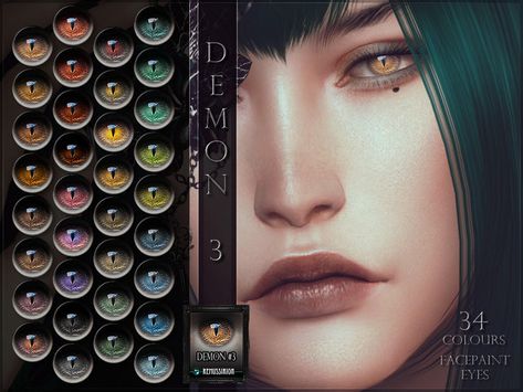 Demon Eyes Sims 4 Cc, Sims 4 Supernatural Eyes, Sims 4 Cc Unnatural Eyes, Sims 4 Vampire Default Eyes, The Sims 4 Eye Color, Vampire Eyes, Demon Eyes, Different Colored Eyes, Sims 4 Cc Eyes