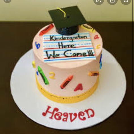 Kindergarten Graduation Cake Ideas, Pre K Graduation Cake, Preschool Graduation Cake, Kindergarten Graduation Cake, Vpk Graduation, Prek Graduation, Princess Birthday Party Decorations, Pre K Graduation, School Cake