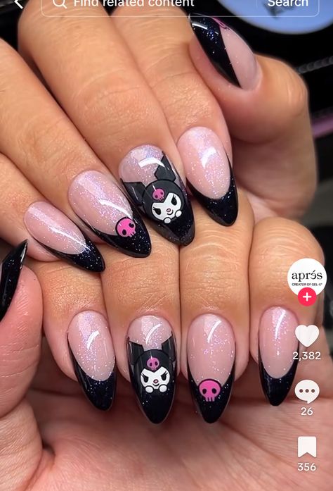 Gigi Nails, Pop Art Nails, Holloween Nails, Band Nails, Fake Nails Designs, Hello Nails, Grunge Nails, Girly Acrylic Nails, Cute Acrylic Nail Designs