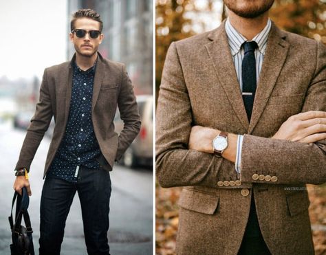 How to Style a Tweed Jacket - London Tailors - Best Made to Measure & Bespoke Suits, Custom Clothing Tweed Jacket Outfit Mens, Tweed Blazer Men, Tweed Jacket Men, Tweed Jacket Style, Sport Coat Outfit, Fall Coat Outfit, Plaid Blazer Outfit, Tweed Jacket Outfit, Brown Tweed Blazer