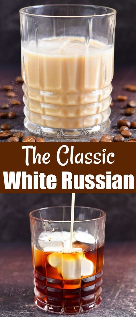 With just three simple ingredients and approximately five minutes of your time, a White Russian is a classic cocktail that you'll enjoy making time and time again. This strong but smooth classic vodka cocktail is made with only three ingredients: vodka, Kahlua, and heavy whipping cream. Classic White Russian Recipe, Easy Coffee Drinks Recipes, Classic Vodka Cocktails, White Russian Recipes, Christmas Drinks Alcohol Recipes, Whipped Cream Vodka, Creamy Cocktails, Caramel Vodka, Hot Cocktails