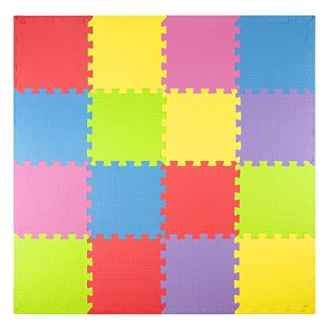 Foam Play Mats (16 Tiles   Borders) Kids Puzzle Playmat Tiles | Non-Toxic Interlocking Floor Children Foam Floor Tiles, Sports Games For Kids, Foam Mat Flooring, Camping For Beginners, Interlocking Flooring, Foam Tiles, Camping With A Baby, Foam Flooring, Baby Room Rugs