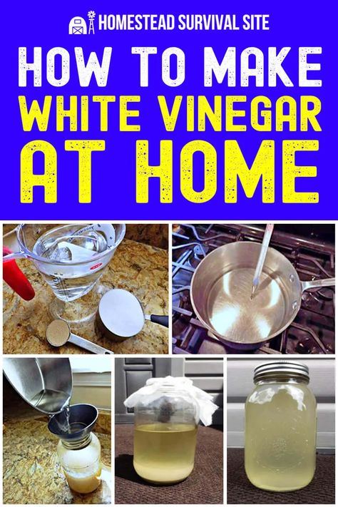 Making white vinegar is a cost-effective way to have a versatile food preservative, antiseptic, and cleaner. Here's how to make it. Make White Vinegar, Diy White Vinegar, How To Make Vinegar, Green Cleaning Recipes, Vinegar Uses, Homesteading Skills, Cozy Outdoor, Homestead Survival, Distilled White Vinegar