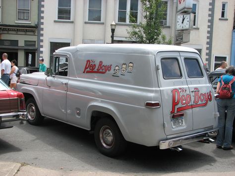 1958 FORD PANEL TRUCK IN 2011 | A Pep Boys truck at the 2011… | Flickr Pep Boys, Delivery Trucks, American Vans, Sedan Delivery, Work Trucks, Best T Shirts, Built Ford Tough, Day Van, Old Pickup