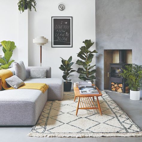 Scandinavian Style Home, Open Plan Living Room, Living Room Scandinavian, Scandinavian Living, Grey Flooring, Living Room Grey, A Living Room, Living Room Inspiration, Living Room Interior