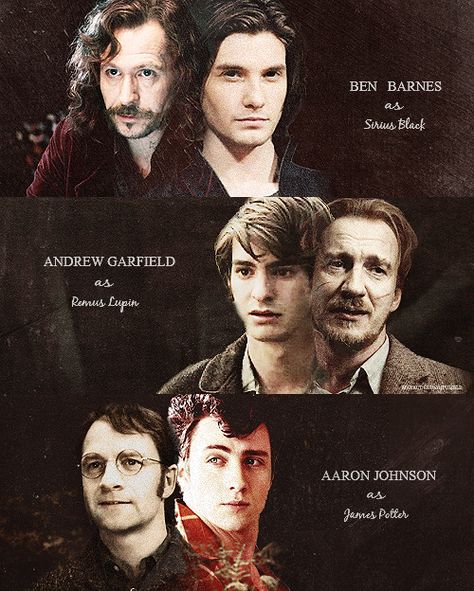 If a marauders movie was made...this could NOT be a more perfect choice of cast. Like I'd make the friggin movie myself if I could. Harry Potter Prequel, Harry Potter Fanları, Citate Harry Potter, Art Harry Potter, Buku Harry Potter, Images Harry Potter, Remus Lupin, Harry Potter Marauders, Ben Barnes