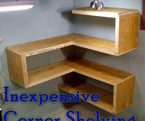 Corner Box Shelves, Corner Shelves Diy, Bat Decorations On Wall, Diy Corner Shelves, Corner Shelf Design, Corner Shelving, Industrial Shelves, Trunk Or Treat Ideas, Repurpose Furniture