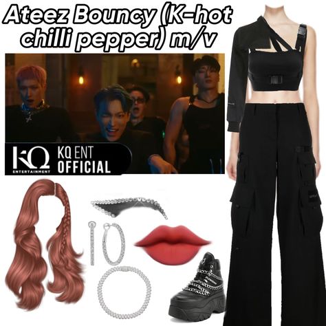 Ateez bouncy (K-hot chillie pepper) m/v (2/4) Ateez Concert Outfit Ideas, Bouncy Ateez, Ateez Outfits, Ateez Bouncy, Visual Kei Outfits, Ateez Concert, Outfit Concert, Korean Outfits Kpop, Concert Fit