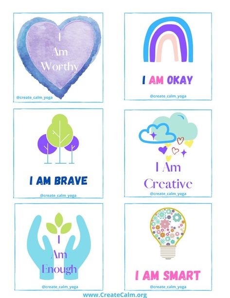 Affirmtaions for kids!! A free printable for you and your kids to enjoy! Kids Vision Board, Teaching Classroom Management, Positive Affirmations For Kids, Affirmations For Kids, Kids Yoga, Printables Free, English Lessons For Kids, Kids Behavior, Preschool Ideas