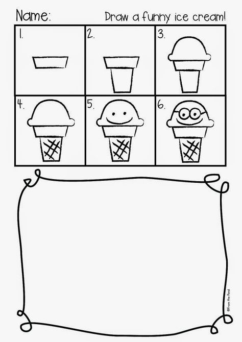 FREE Funny Ice Cream Directed Drawing Directive Drawing, Direct Drawing, Directed Drawing Kindergarten, Funny Ice Cream, Drawing Funny, Directed Drawing, Red Girl, Diego Rivera, Kindergarten Art