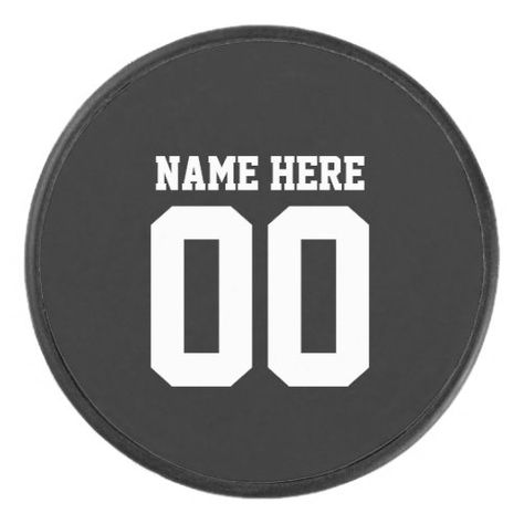 $24.95 - Custom hockey puck with jersey number and name - hockey, ice hockey, jersey number, name, kids, birthday, party, boy, sports, coach Birthday Party Boy, Hockey Pucks, Pe Class, Ice Hockey Jersey, Party Boy, Sports Coach, Party Essentials, Hockey Puck, Teen Love