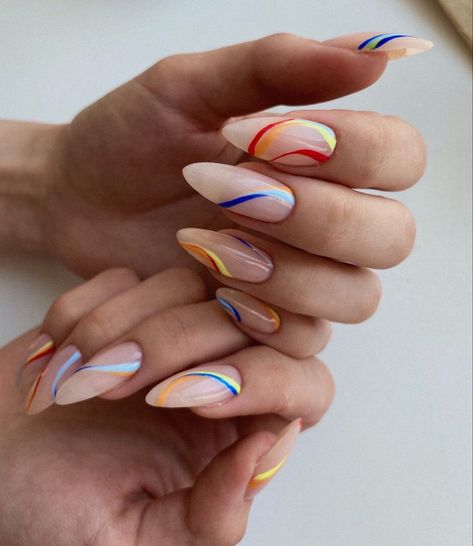 Colorful Nail Art, Colorful Nail, Colorful Nails, Summery Nails, Vibrant Nails, Casual Nails, Blush Nails, Nails Only, Gem Nails