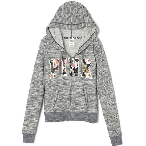 PINK Perfect Full-Zip Hoodie ($55) ❤ liked on Polyvore featuring tops, hoodies, floral print hoodie, slim hoodie, pink top, floral print top and full zip hooded sweatshirt Pink Wardrobe, Slim Fit Hoodie, Pink Hoodie Victoria Secret, Victoria Secret Outfits, Floral Hoodie, Pink Outfits, Floral Print Tops, Pink Sweatshirt, Pink Hoodie