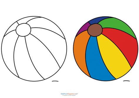 Ball For Coloring, Coloring Pages Beach, Parrot Coloring Page, Up Coloring Pages, Ball Coloring Pages, Kids Colouring Printables, Popoyo, Free Kids Coloring Pages, Kindergarten Coloring Pages