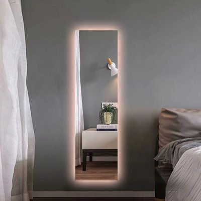 The copper-free mirror is fitted with an integrated LED strip light and add a touch of contemporary style to any bathroom setting. Display it either vertically or horizontally to suit your needs. Elevate your modern bathroom with the frameless mirror, it'll have both you and your home looking better. Light up your day with our LED wall mount bathroom make up mirror today! | Wrought Studio™ LED Backlit Rectangle Wall Mirror w / Smart App Control | Wayfair | Home Decor