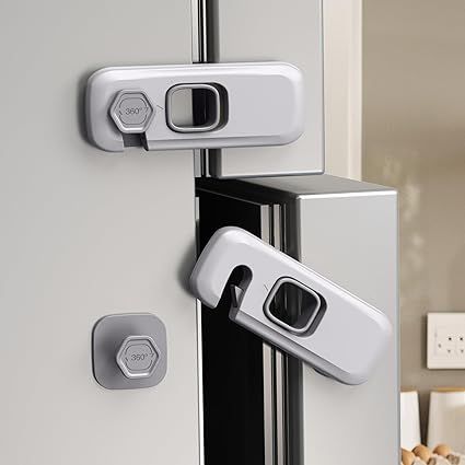 Amazon.com: 5 Pack Child Proof Refrigerator Lock, QYESWHSR Fridge Locks for Kids with Sticky Adhesive Pads, Child Safety Locks for Doors, RV Refrigerator, Oven Lock Child Safety Baby Cabinet Locks - Grey Updated : Baby Locks For Doors, Baby Cabinet, Fridge Lock, Refrigerator Lock, Rv Refrigerator, Refrigerator Cabinet, Cabinet Locks, Safety Products, Home Safety