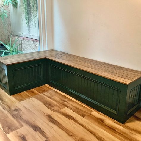 BanquetteCorner benchkitchen seatingL shaped | Etsy L Shaped Bench With Storage, Bench Kitchen Seating, Bench Breakfast Nook, Banquette Corner, Kitchen Nook Bench, Breakfast Nook Kitchen, Corner Breakfast Nook, Bay Window Benches, Kitchen Storage Bench