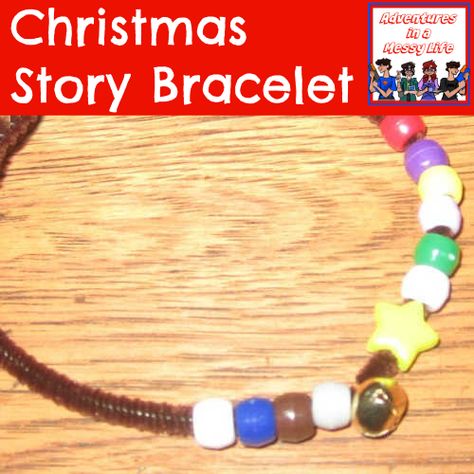 Christmas Story Bracelet Craft, Nativity Bracelet Craft, Christmas Story Crafts For Sunday School, Christmas Story Bible Lesson For Kids, Christmas Story Activities For Kids, Christian Christmas Preschool Activities, Christmas Bible Lessons For Preschoolers, Jesus Christmas Activities For Kids, Biblical Christmas Crafts For Kids