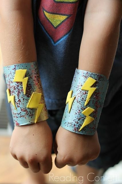 Superhero Cuffs | Community Post: 22 Kids Crafts You Can Make From Toilet Paper Tubes Super Hero Cuffs, Hero Crafts, Snowman Costume, Garden Crafts For Kids, Superhero Crafts, Super Hero Theme, Superhero Birthday Party, Toilet Paper Roll Crafts, Paper Roll Crafts