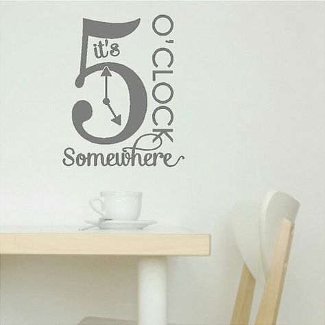 5oclock somewhere wall sticker Beach Decals, 5 Oclock, 5 O Clock Somewhere, Vinyl Wall Art Decals, 5 O Clock, Quotes Words, Popular Colors, Vinyl Wall Art, Decal Wall Art