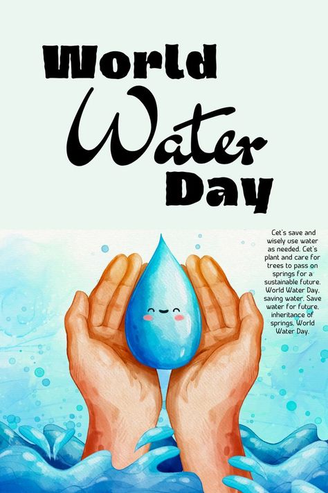 World Water Day! Water Day Poster, Contents Page Design, Save Water Poster Drawing, Save Water Save Life, Save Water Poster, Water Facts, Theme Board, Post Insta, Water Poster