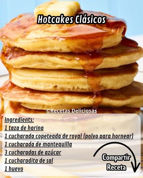 Recetas Deliciosas | Hotcakes Clásicos | Facebook Hot Cakes, Pancakes, Gluten Free, Cake, Pins