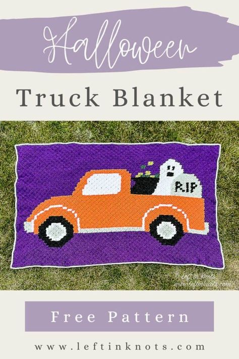 Halloween Afghans Free Patterns, Heart Blanket Crochet Pattern, Truck Blanket, Crochet Blanket Vintage, Crochet C2c Pattern, C2c Crochet Blanket, Crochet Dreams, Crochet Graphs, Cute And Spooky